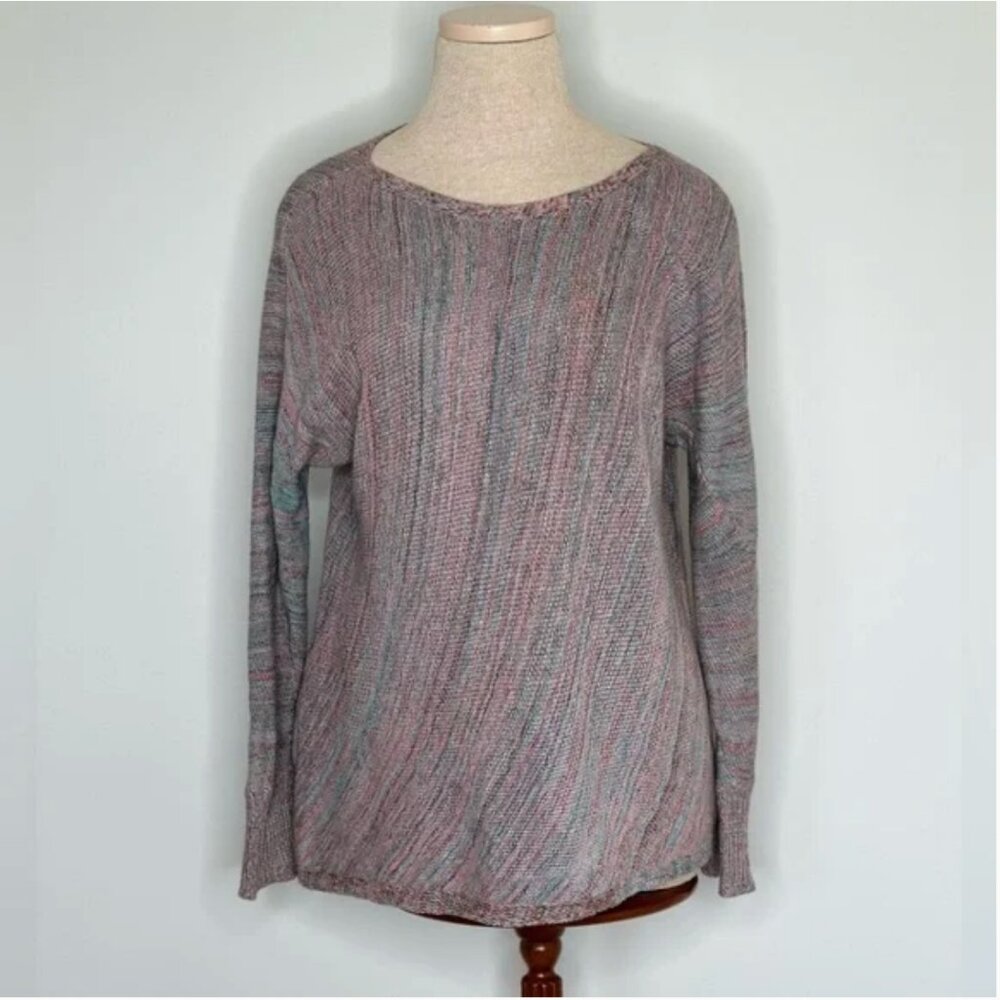 Margaret O'Leary Multi-colored Colored Diagonal Knit Pullover Sweater Size XS